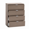 Cassettiera 4 cassetti rovere grigio compatta elegante per casa