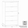 Mobiletto 5 cassetti rovere grigio compatto pratico elegante casa