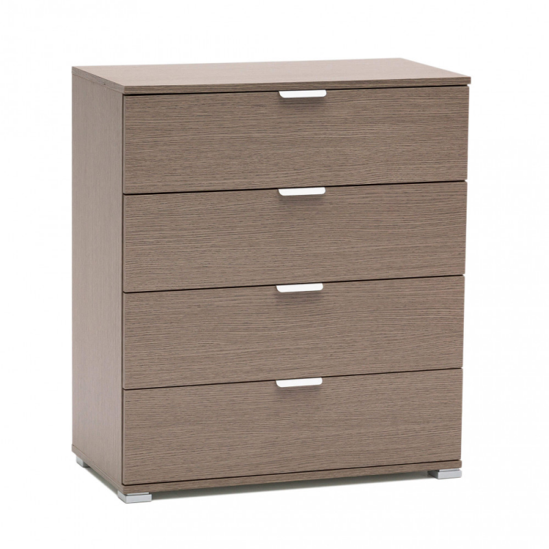 Mobiletto 4 cassetti rovere grigio compatto pratico elegante casa