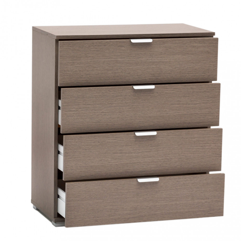 Mobiletto 4 cassetti rovere grigio compatto pratico elegante casa