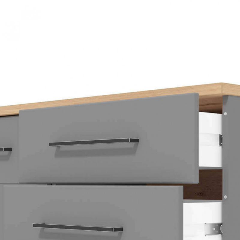 MADIA LISABON ROVERE ARTIGIANO E GRIGIO GRAFITE
