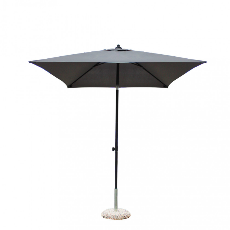 Ombrellone Nice nero 2x2 telo grigio palo centrale resistente