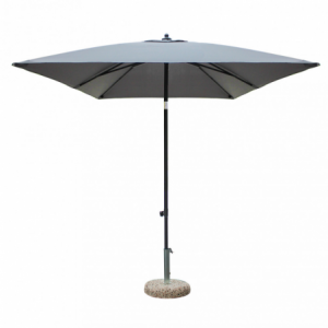 Ombrellone Nice nero 2x3 telo grigio palo centrale resistente