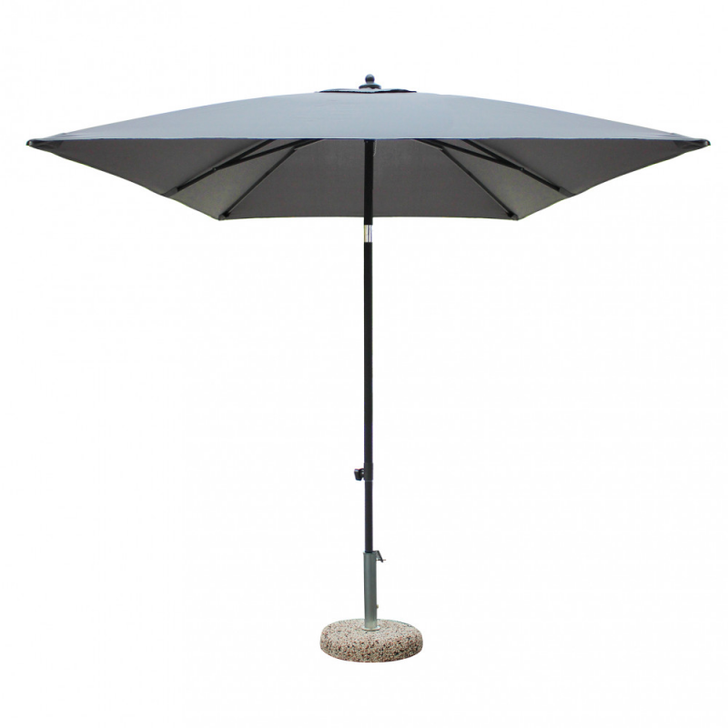 Ombrellone Nice nero 2x3 telo grigio palo centrale resistente