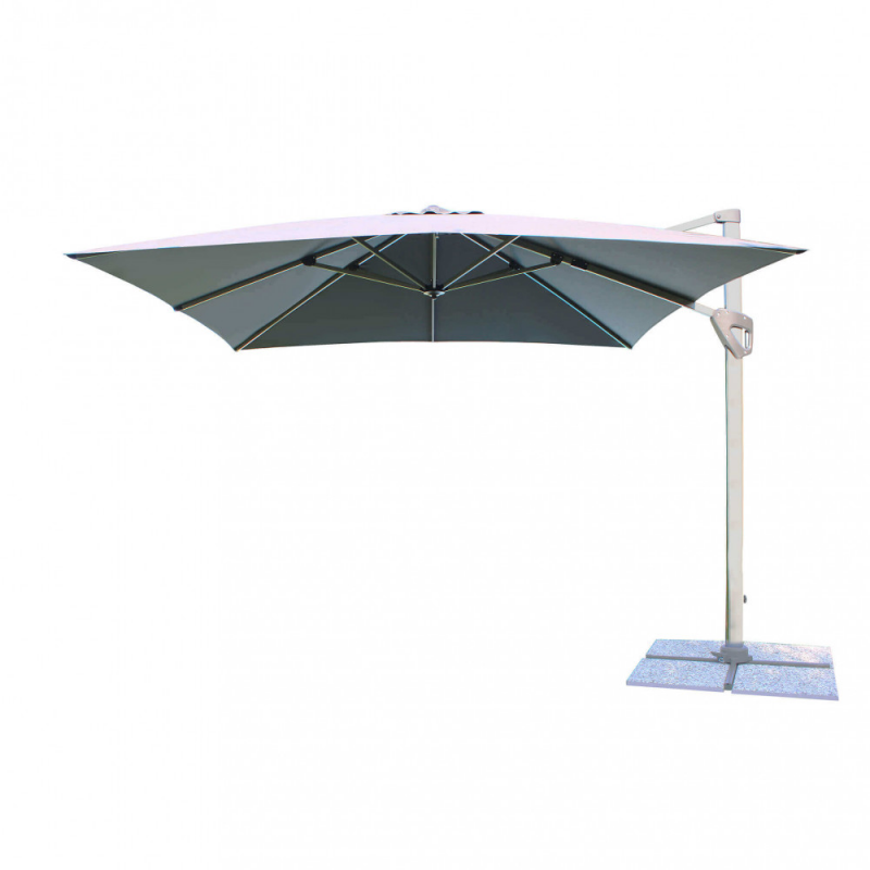 Ombrellone Darwin grigio palo laterale 3x4 m robusto e moderno
