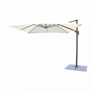 Ombrellone Newton Nero 3x3 palo laterale telo ecru giardino