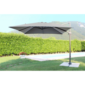 Zoom OMBRELLONE NEWTON NERO P/L 3 X 3 TELO GRIGIO