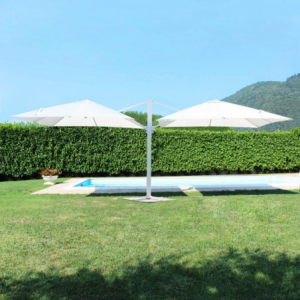Zoom OMBRELLONE DOPPIO 3 X 3 ARCHIMEDE BIANCO TELO BIANCO