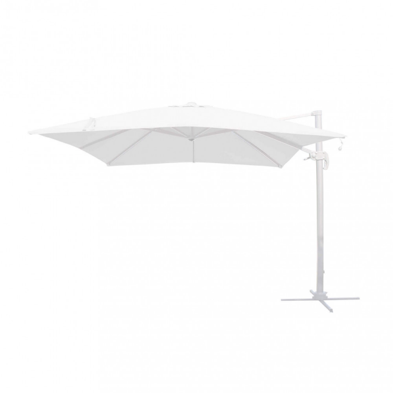 Ombrellone Pitagora LED 3x3 Bianco palo laterale telo bianco