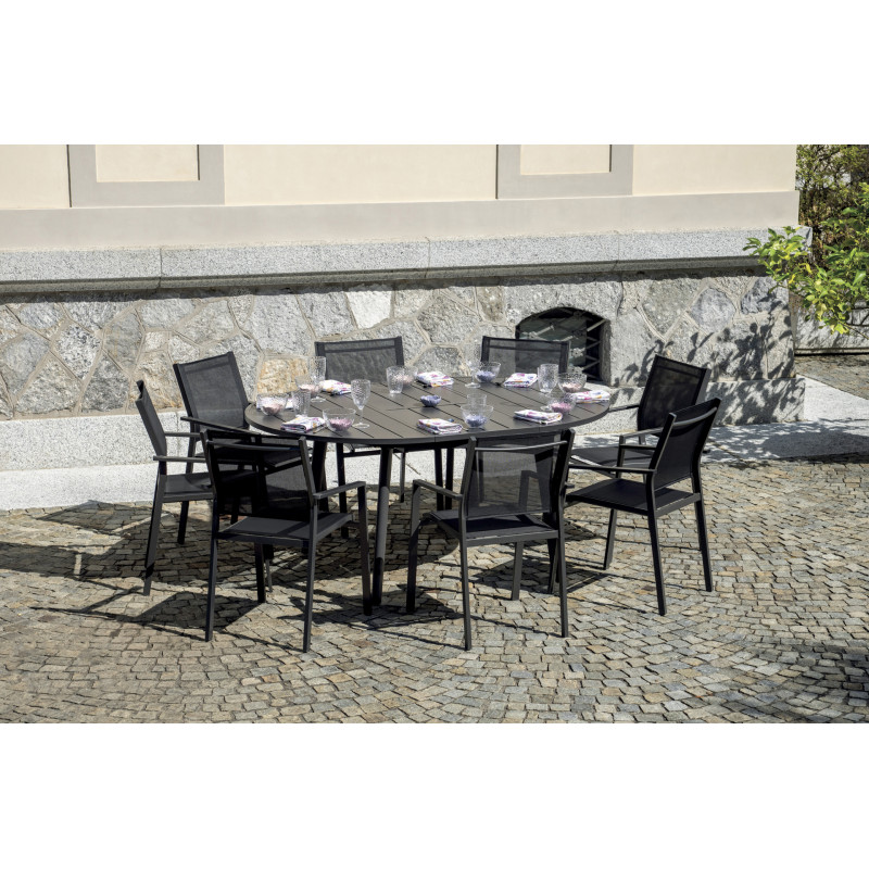 Tavolo Tropea ø120/170 Alluminio Antracite Moia