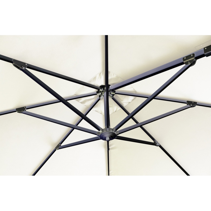 Ombrellone Darwin Antracite 3x3 palo laterale telo ecru