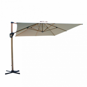 Ombrellone Mendel Marrone 3x4 effetto legno palo laterale taupe