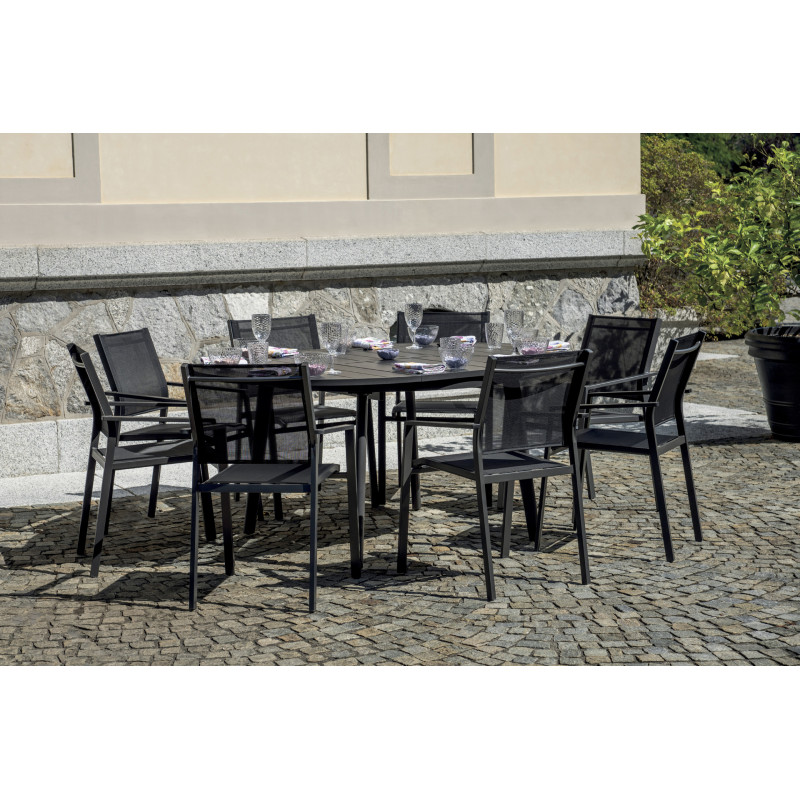 Tavolo Tropea ø120/170 Alluminio Antracite Moia