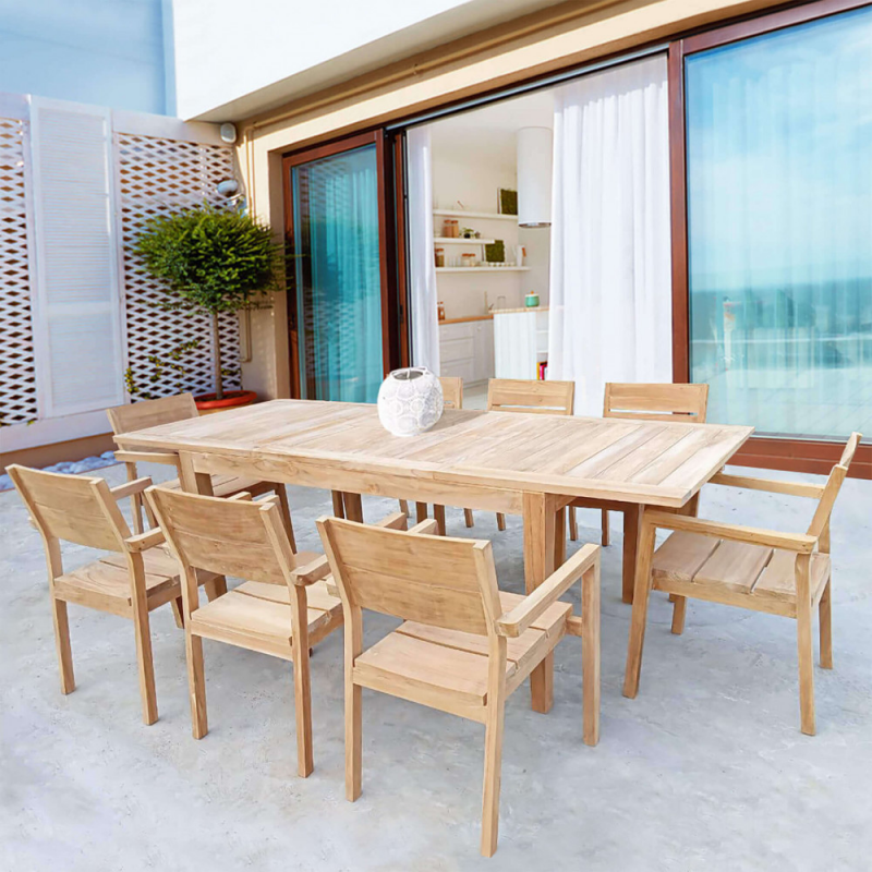 Tavolo Ribot allungabile 150-210x90 cm legno da giardino elegante