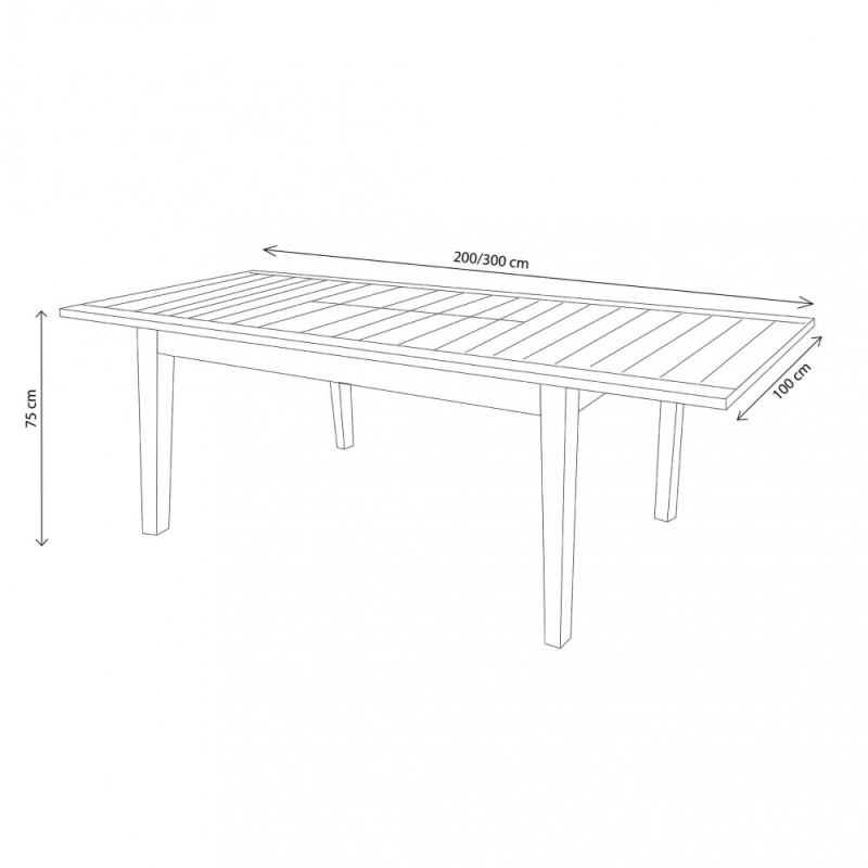 Tavolo Ribot Allungabile in Legno 200-300x100 per Esterno
