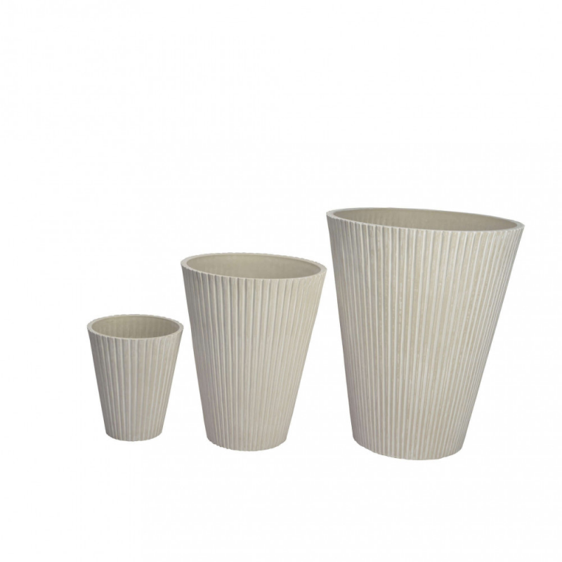 Vaso Piccolo Iris in Resina Bianco per Interni ed Esterni