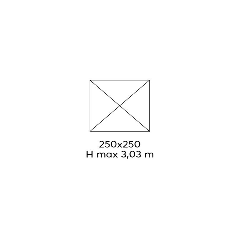 Ombrellone Ponente Paragon Olefin 2.5x2.5 alluminio Moia