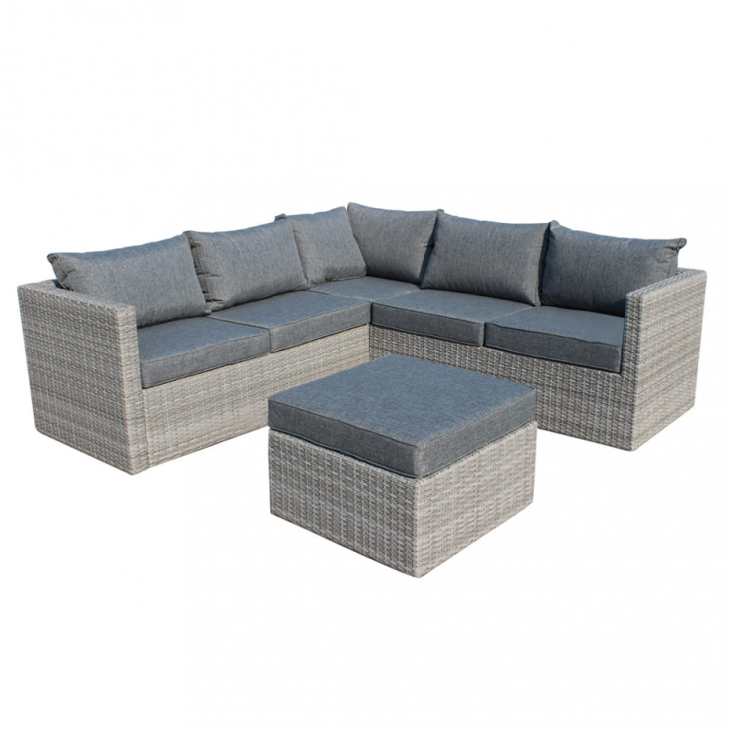 Salotto angolare Argentina polyrattan con cuscini elegante outdoor