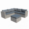 Salotto angolare Argentina polyrattan con cuscini elegante outdoor