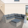 Salotto angolare Argentina polyrattan con cuscini elegante outdoor
