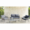 Salotto Hampton 2 Posti Alluminio Grigio con Cuscini