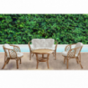 Salotto Bahamas 2 posti con cuscini in polyrattan marrone