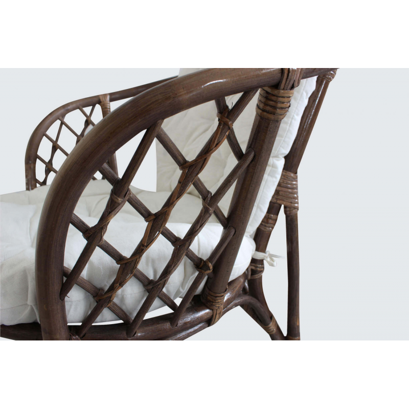 Salotto Bahamas 2 posti con cuscini marrone in polyrattan