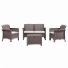 Salotto Venezia 2 posti polyrattan con cuscini elegante outdoor