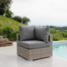 Set 3 Poltrone Angolare Copacabana Wicker Grigio Giardino