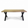 Tavolo metallo Canberra con top legno nero cm 180x90h75