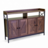 Mobile Mudra 4 ante legno noce e nero smontato cm 120x33h82,5