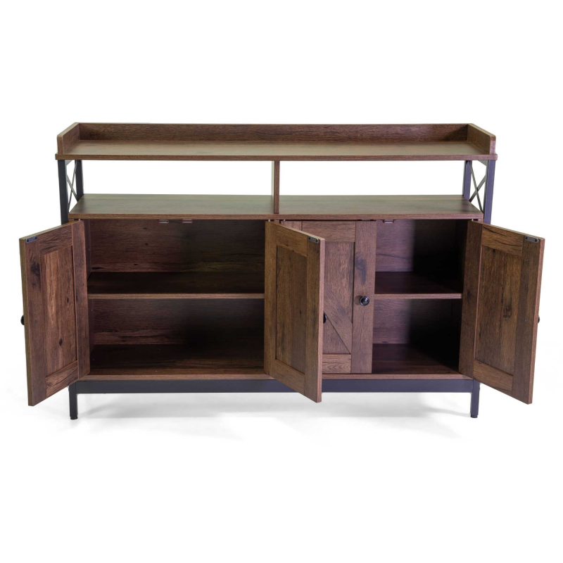 Mobile Mudra 4 ante legno noce e nero smontato cm 120x33h82,5