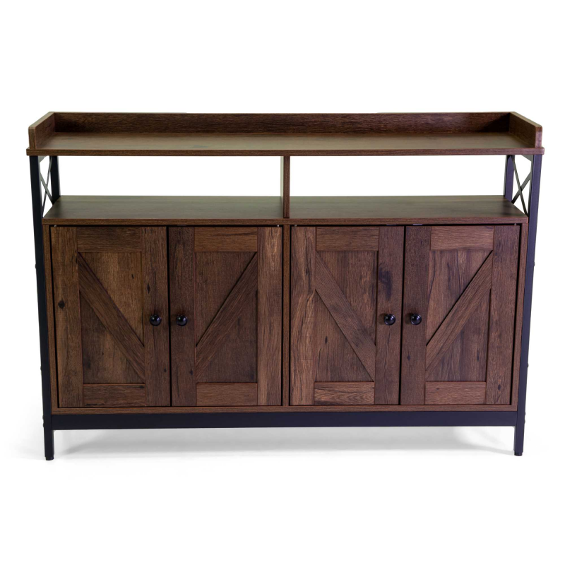 Mobile Mudra 4 ante legno noce e nero smontato cm 120x33h82,5