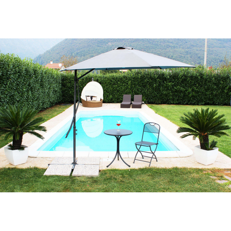 Ombrellone Zenith palo laterale Ø 3 m grigio giardino esterno