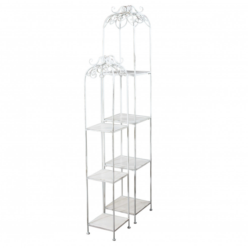 Set 2 scaffali Doriane bianco antico in ferro per casa