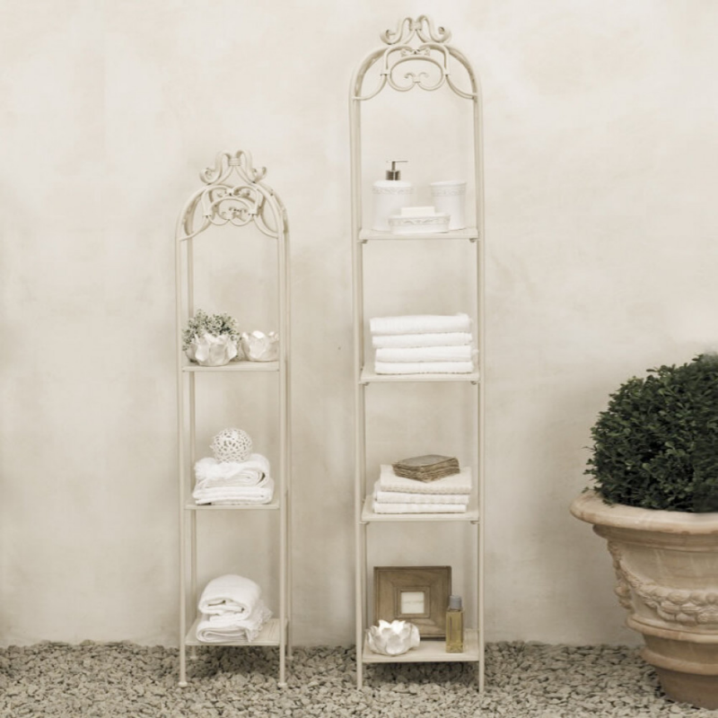 Set 2 scaffali Doriane bianco antico in ferro per casa