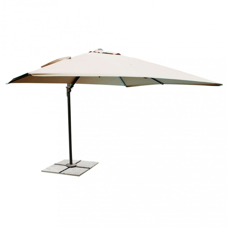 Ombrellone Mercurio 3x4 m palo laterale nero telo beige