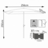 Ombrellone Poly Eco 2x3 palo centrale rettangolare giardino