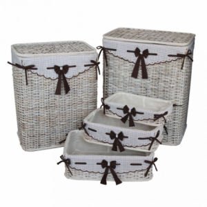 Set di 5 cesti porta biancheria Talia intrecciati capienti