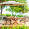 Ombrellone Zenith palo laterale Ø 3 m ecrù giardino esterno