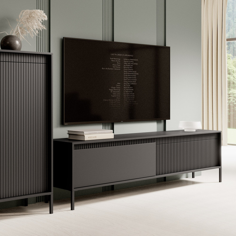 Porta Tv Gharbo Black H12Xl200Xp46 Cm