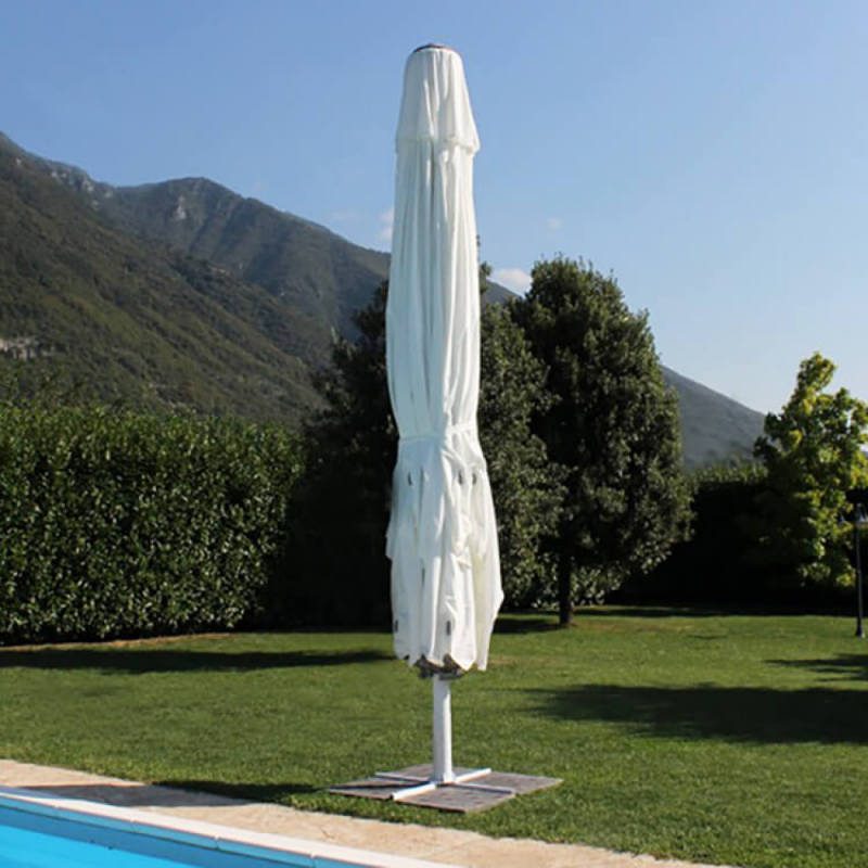 Ombrellone Giove palo centrale bianco 5x5m per giardino