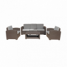 Salotto Mauritius 3 Posti Smontabile in Polyrattan con Cuscini