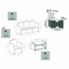 Salotto Mauritius 3 Posti Smontabile in Polyrattan con Cuscini
