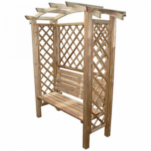 Pergola ad arco 160x70x190 cm con panca elegante da giardino