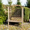 Pergola ad arco 160x70x190 cm con panca elegante da giardino