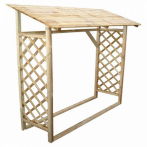 Legnaia in legno 180x66x152/177 cm da giardino robusta