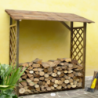 Legnaia in legno 180x66x152/177 cm da giardino robusta
