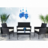 Salotto smontabile Caracas 2 posti polyrattan con cuscini