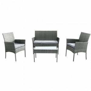 Salotto smontabile Caracas 2 posti in polyrattan con cuscini